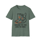 Chasing the Tide print tee – coastal dog walk gift idea UK