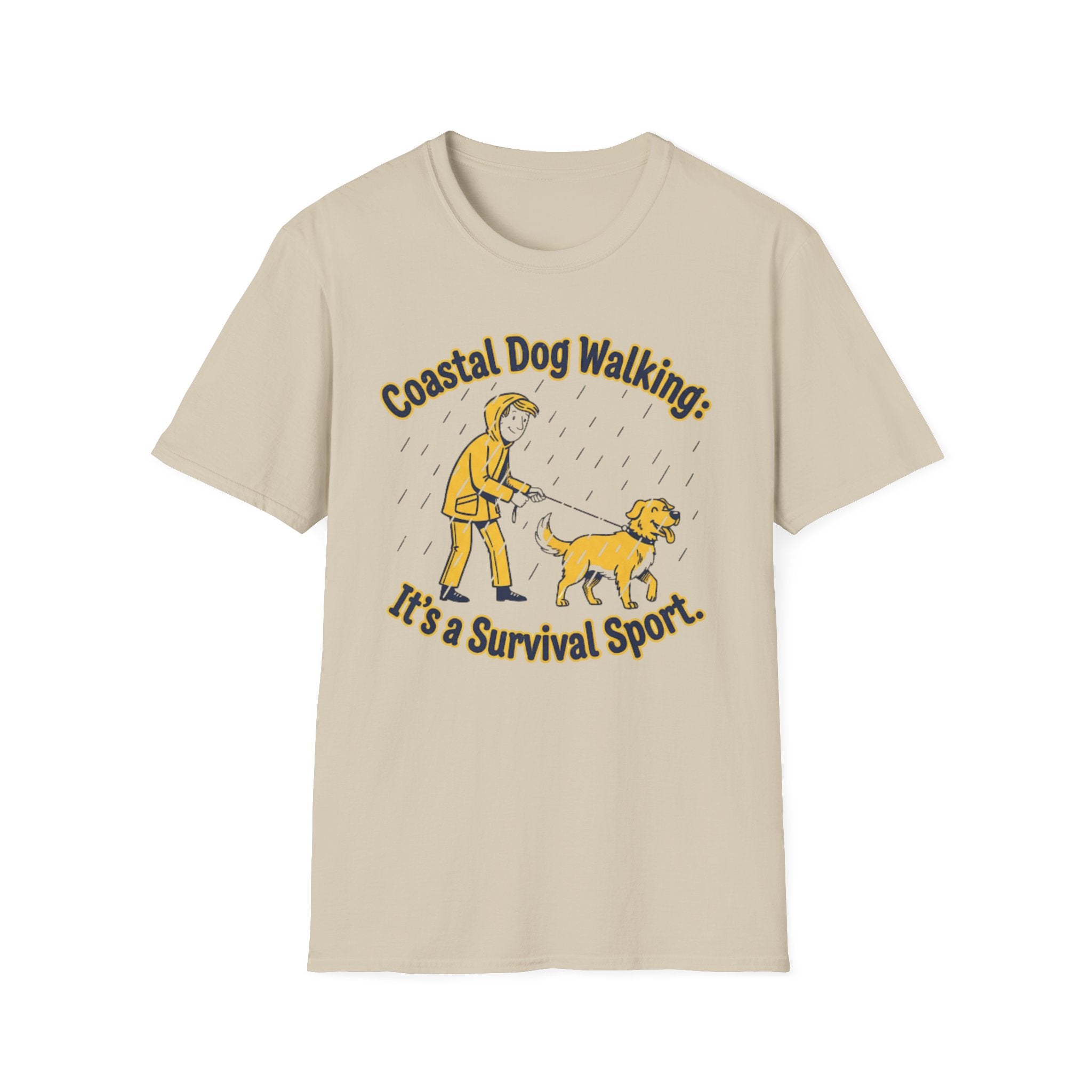 Coastal Walking Survival t-shirt mockup – dog walker coastal gift UK