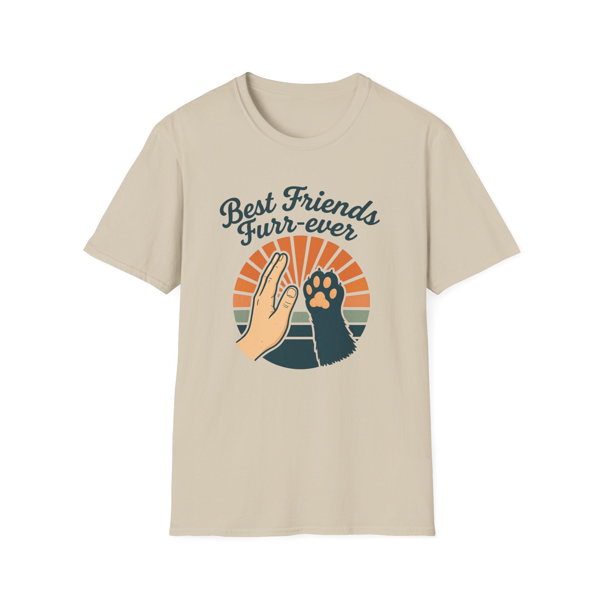Best Friends Furr-Ever t-shirt mockup – dog owner friendship gift UK
