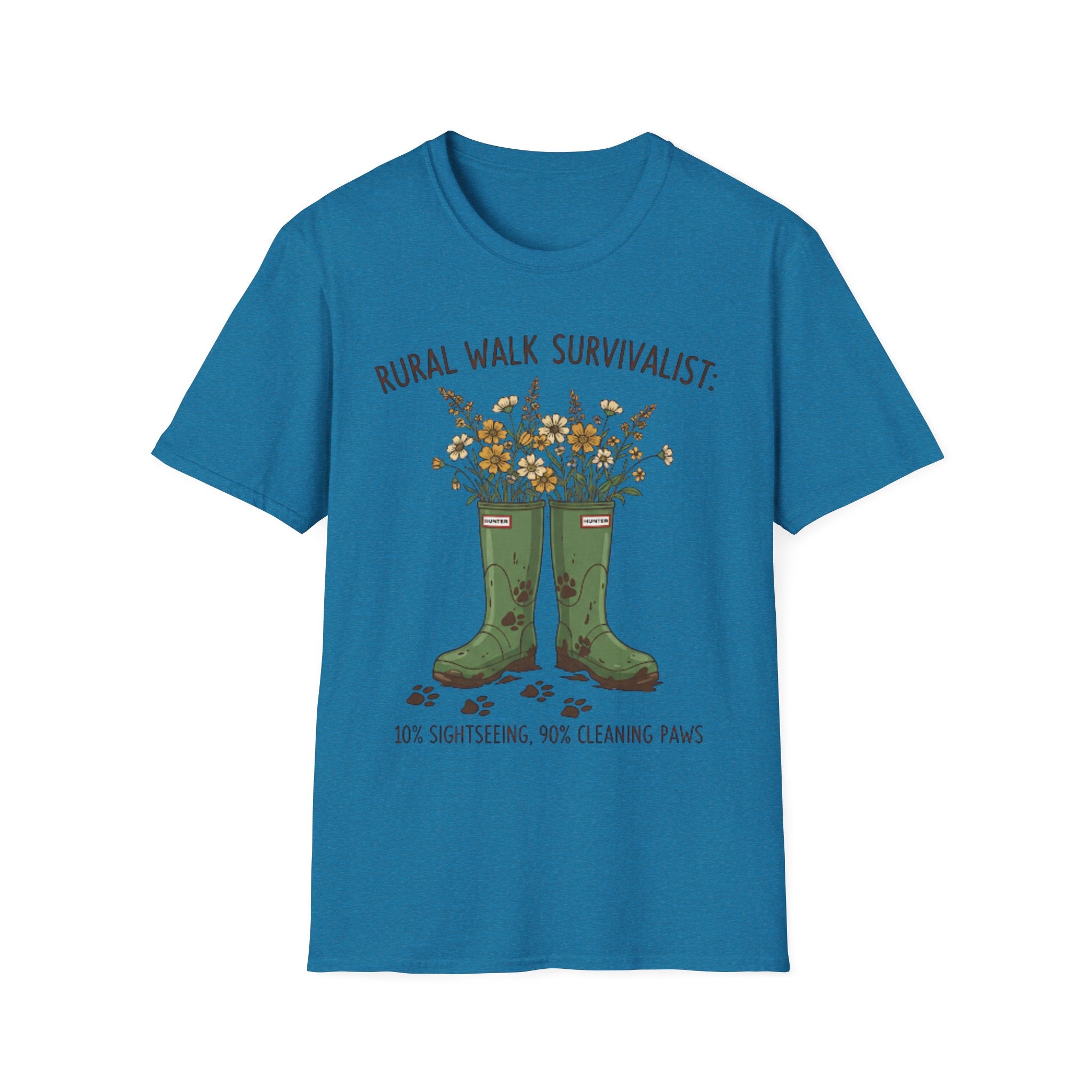 Rural Walk Survivalist t-shirt walkies mockup – rural dog walker clothing UK