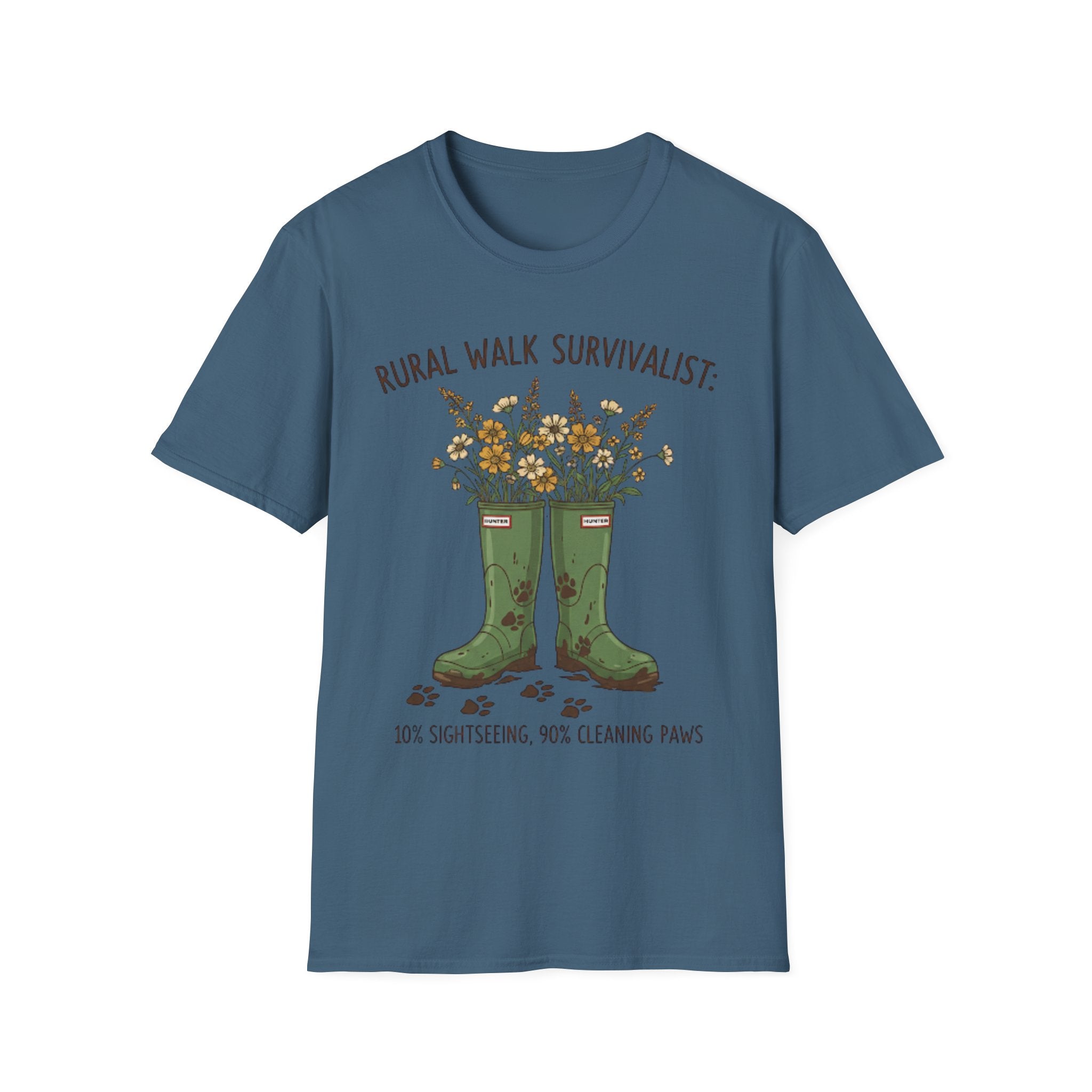 Rural Walk Survivalist t-shirt lifestyle – countryside dog walk tee UK