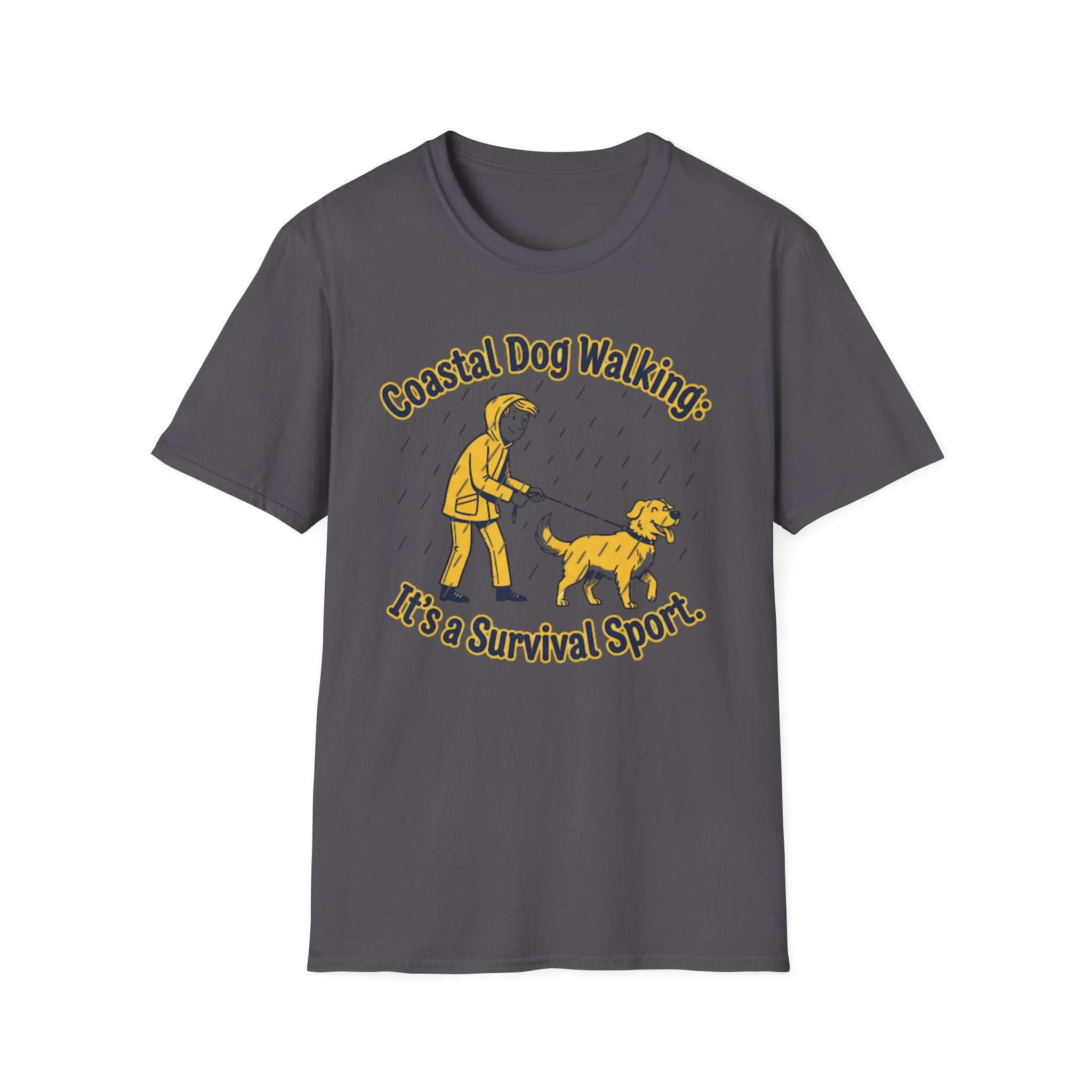 Coastal Walking Survival t-shirt walkies mockup – dog walking clothing UK