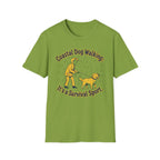 Coastal Walking Survival dog tee mockup – funny coastal dog top UK