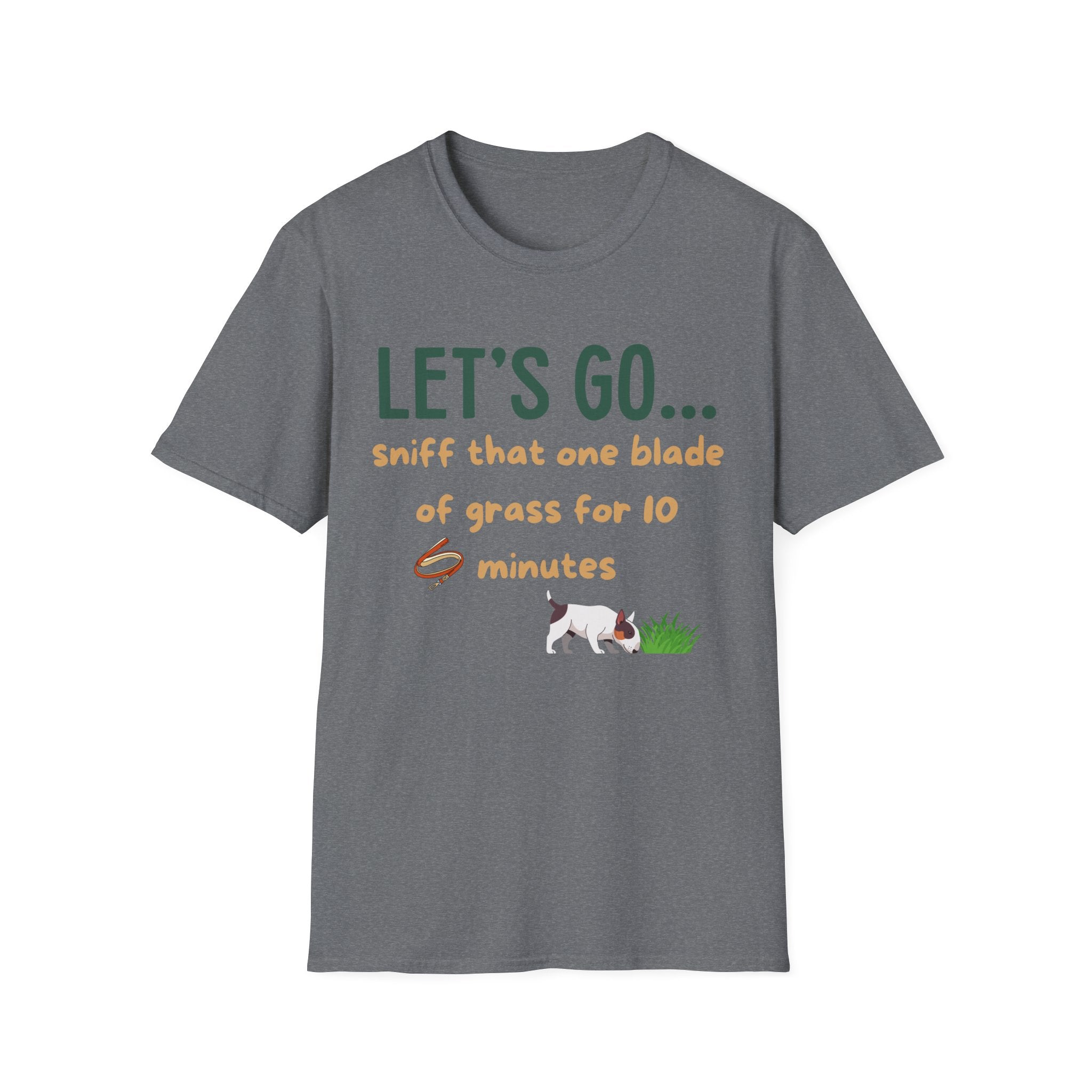 Let's Go Sniff dog lover t-shirt – fun dog walking tee UK