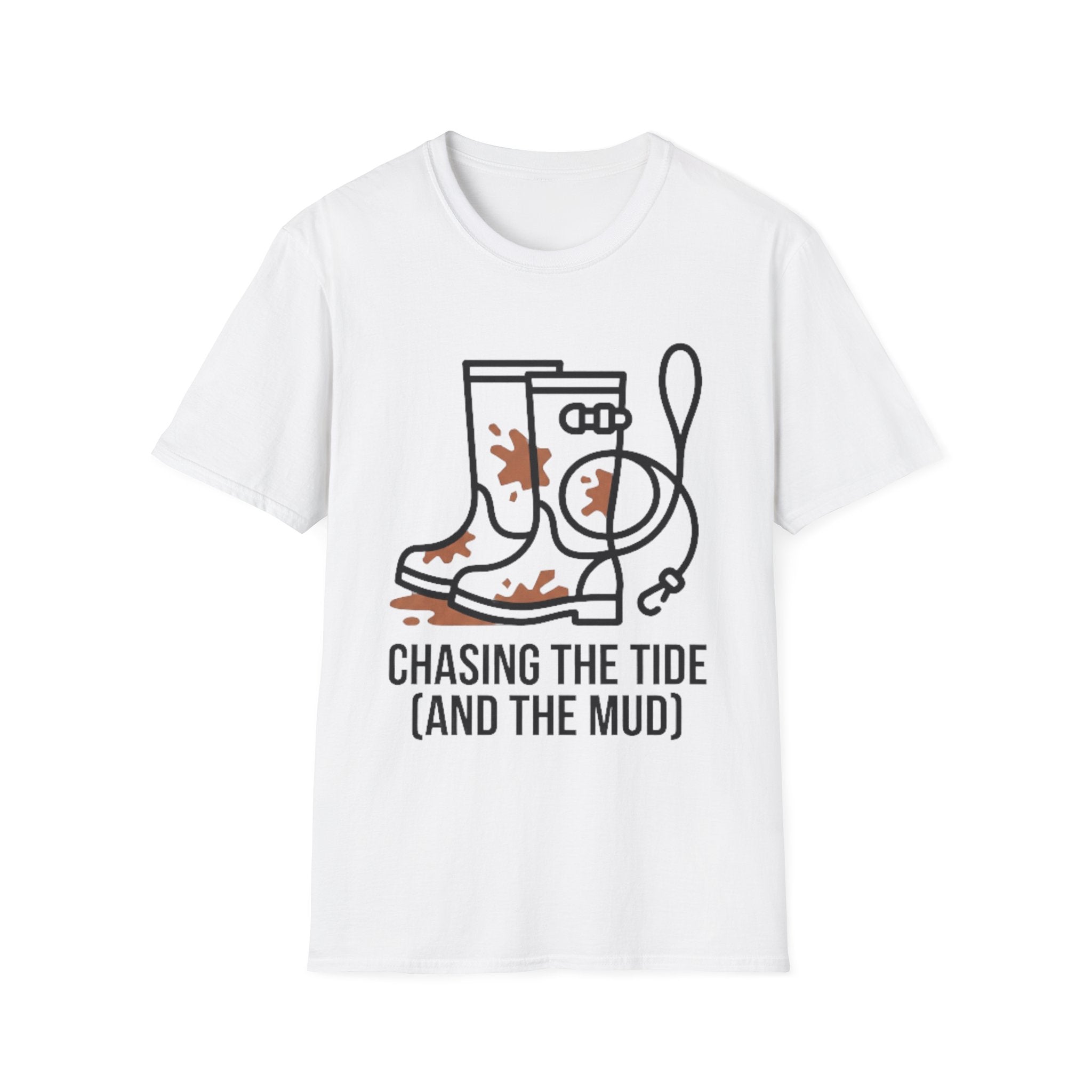 Chasing the Tide t-shirt colour variant – dog lover coastal tee UK