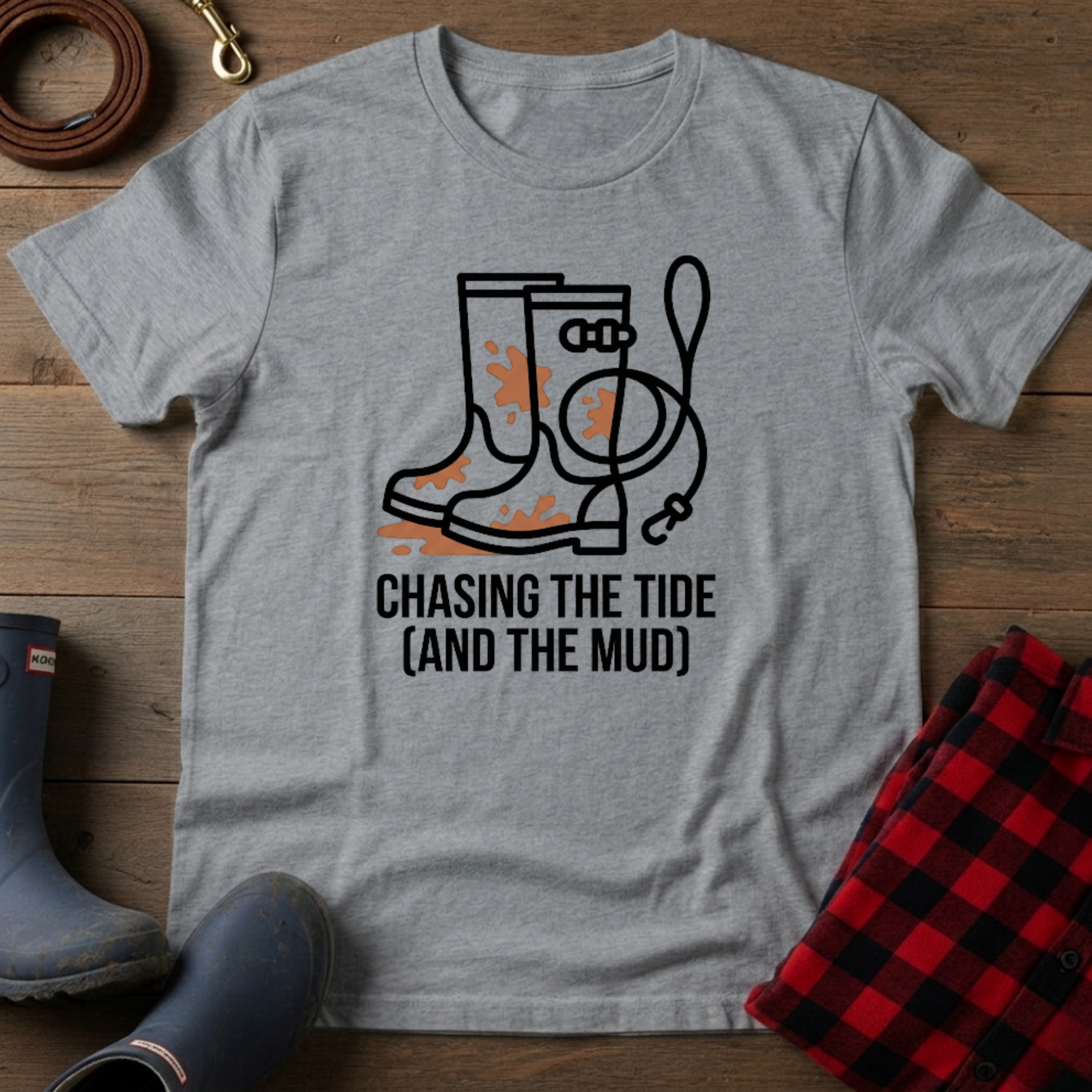 Chasing the Tide dog walking t-shirt – coastal dog lover tee UK
