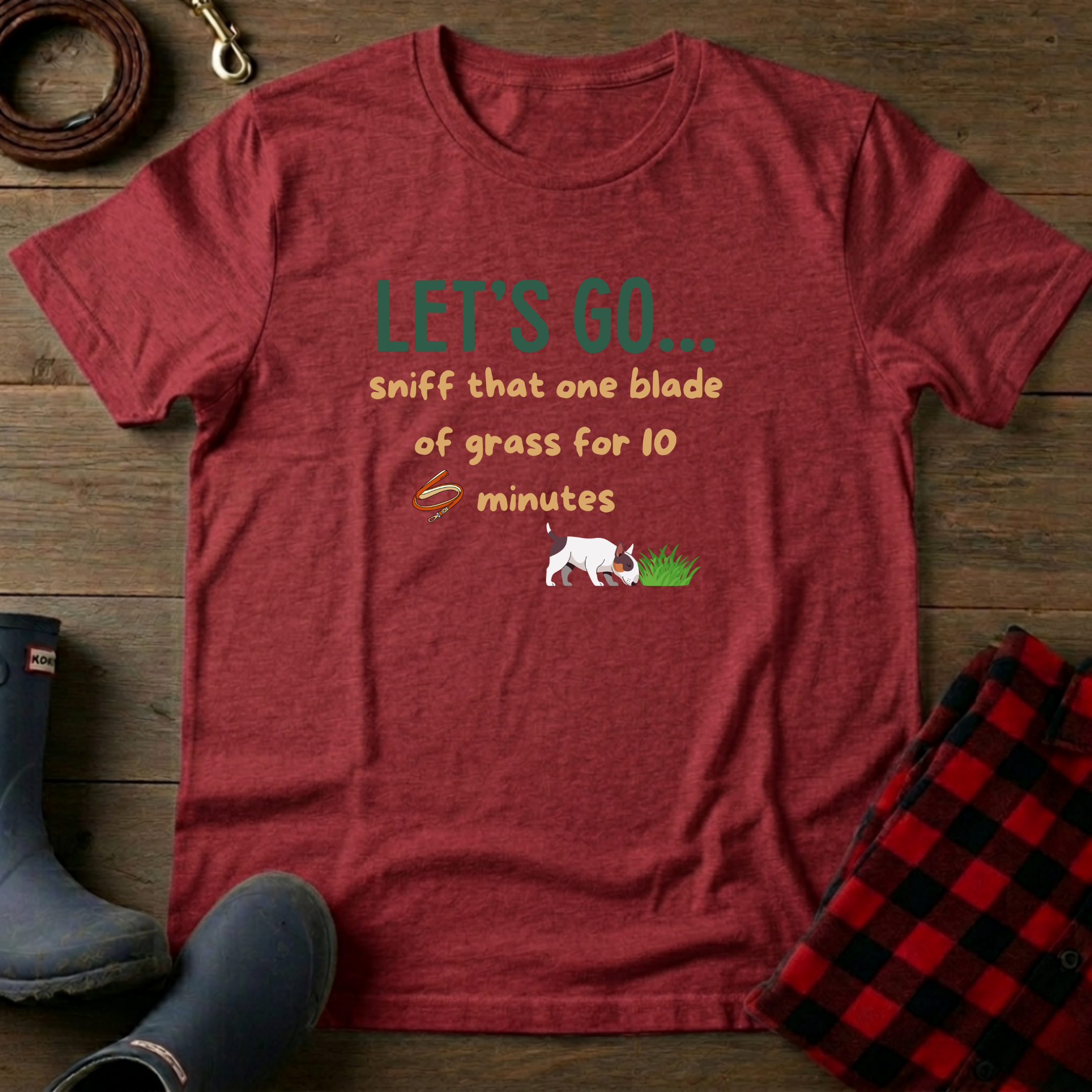 Let's Go Sniff dog walking t-shirt – funny dog lover tee UK