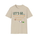 Let's Go Sniff t-shirt detail – funny dog walking top UK