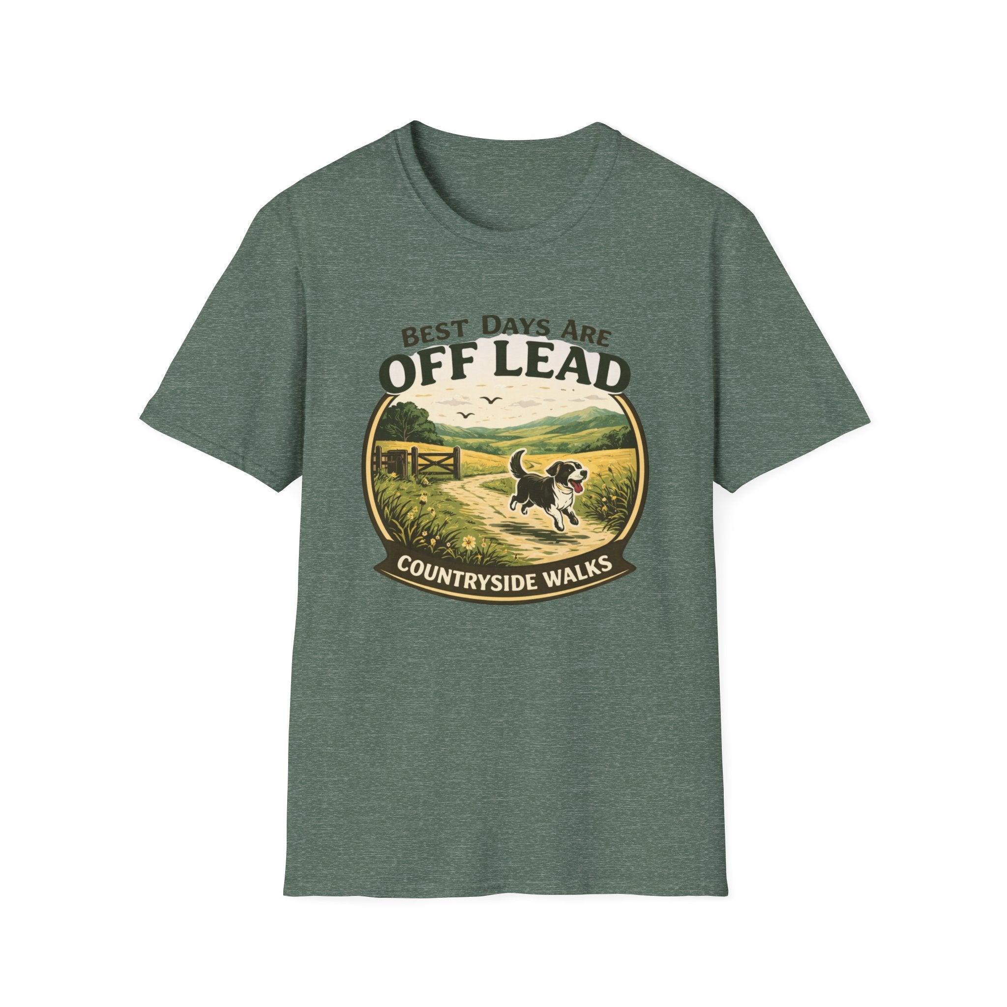 Best Days are Off Lead print tee – off lead walk gift idea UK