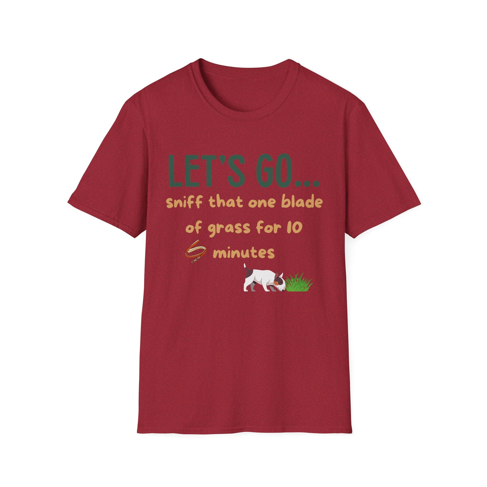 Let's Go Sniff dog tee mockup – scentwork dog walker gift UK