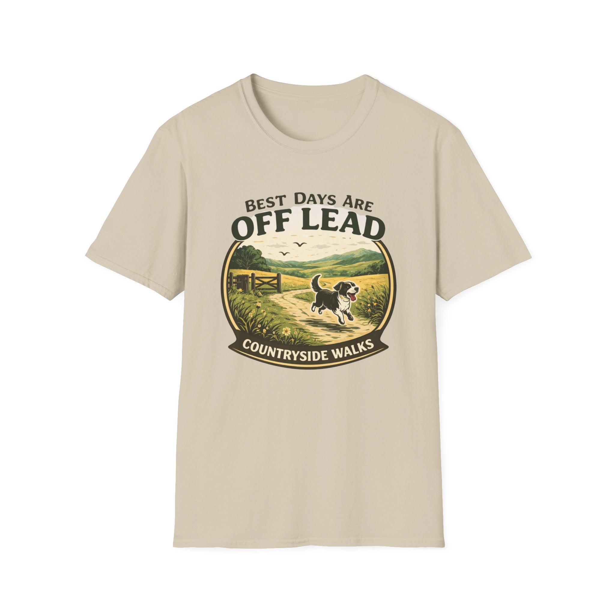 Best Days are Off Lead t-shirt mockup – dog owner lifestyle gift UK