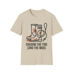 Chasing the Tide dog tee lifestyle shot – seaside dog walking clothing