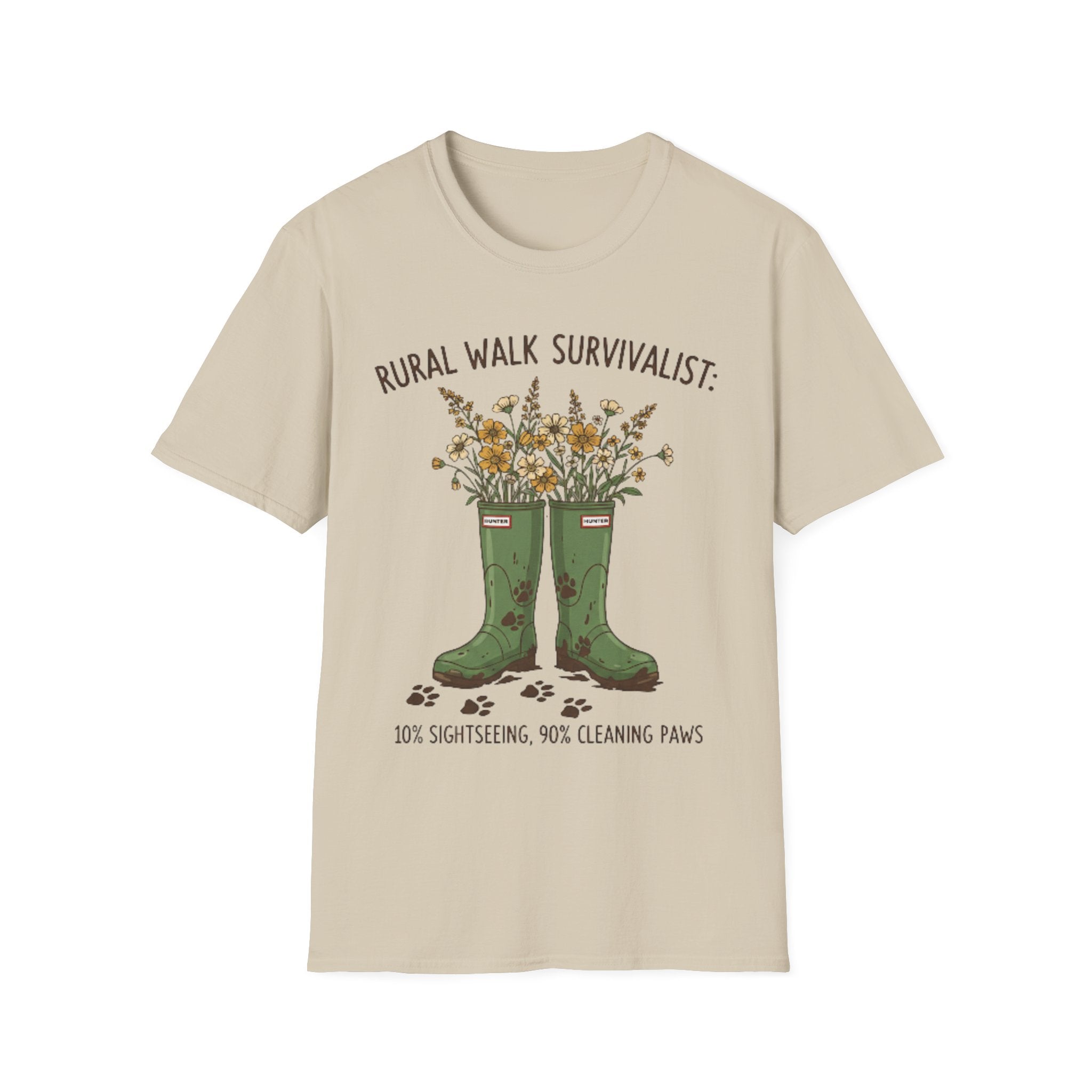 Rural Walk Survivalist t-shirt mockup – rural dog walker gift UK